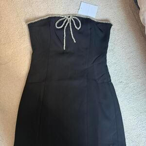 Black crystal beaded bow dress